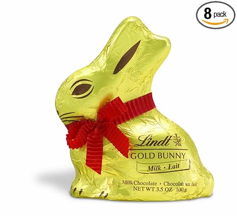 Amazon Com Lindt Milk Chocolate Gold Bunny 3 5 Ounce Pack Of 8