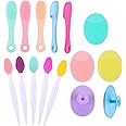 Yebeauty Silicone Facial Cleansing Brush Set of 15, 5pcs Face Scrubber, 5pcs Nose Blackhead Remover and 5pcs Double-Sided Exfoliating Lip Brush Lip Exfoliator Tool for Skincare