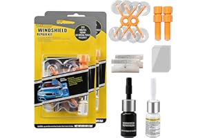 2Pack Windscreen Repair Kit, Windshield Chip Repair Kit, Glass Scratch Remover, Glass Repair Fluid for Windscreen Scratch Rep