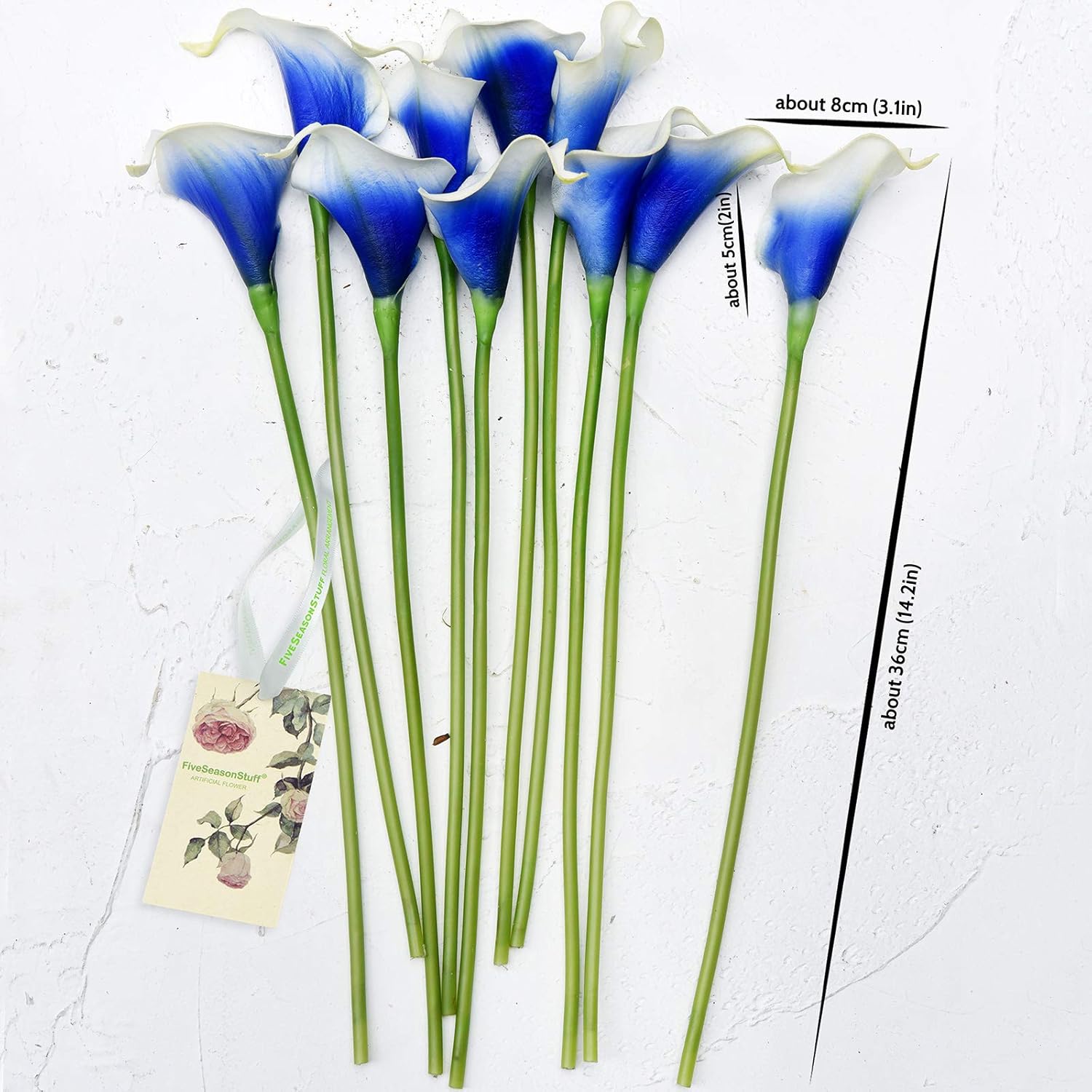 FiveSeasonStuff 10 Stems Real Touch Calla Lilies Artificial Flower Bouquet in Gift Box, Perfect for Wedding Bridal, Party - Image 5
