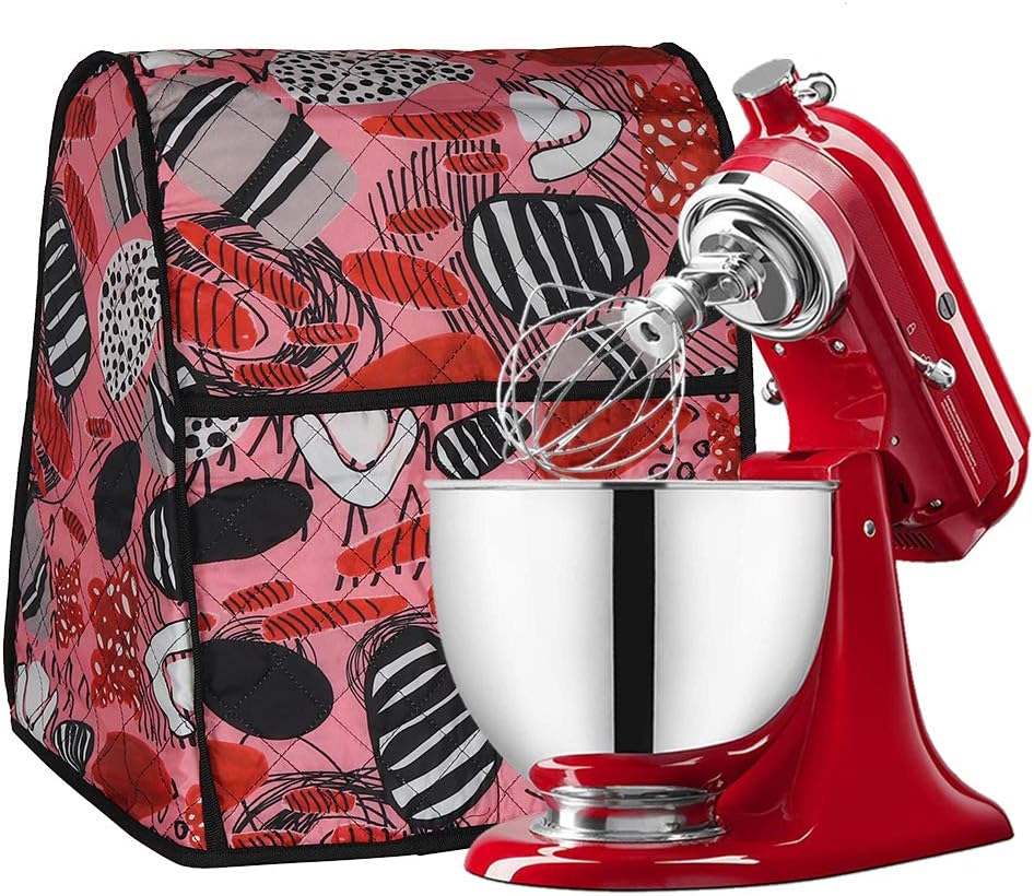 Kitchen Mixer Cover, Compatible 4.5-6 Quart Kitchen Aid Mixers Protector with Pockets for Kitchen Aid Mixer, Kitchen Dining Small Appliance Parts Cover FCZ297