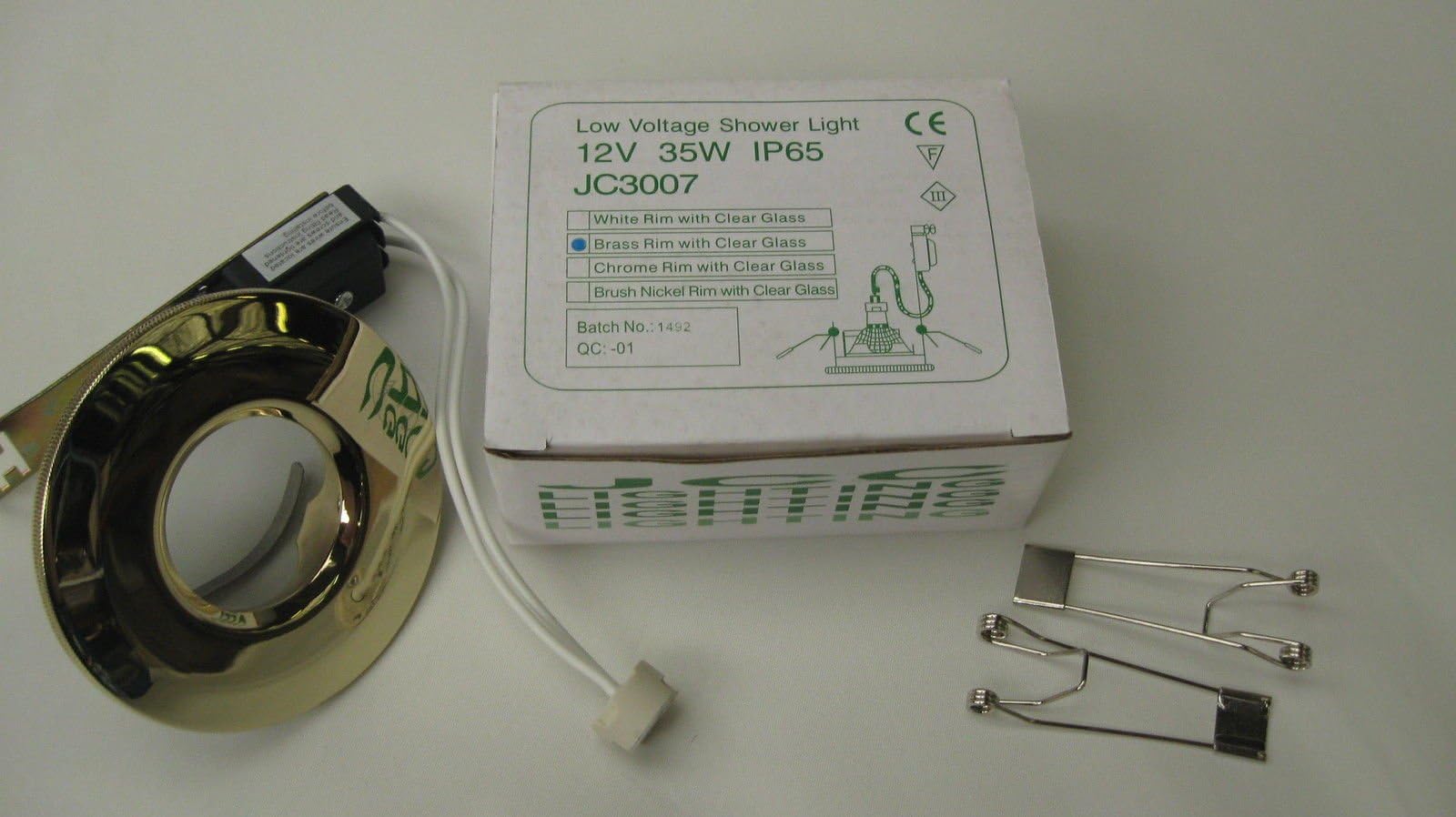 JCC Low Voltage Shower Bathroom Light, Mains, 35W, IP65, 12V, Brass, JC3007