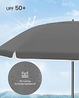 SONGMICS 1.8m Parasol Garden Umbrella UPF 50+ 30° Tilt Height Adjustable view 4