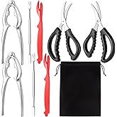 suoundey Seafood Cracker Tool Set With Lobster Sheller Stainless Steel Crab Crackers Crab Leg Fork Seafood Scissors And Stora
