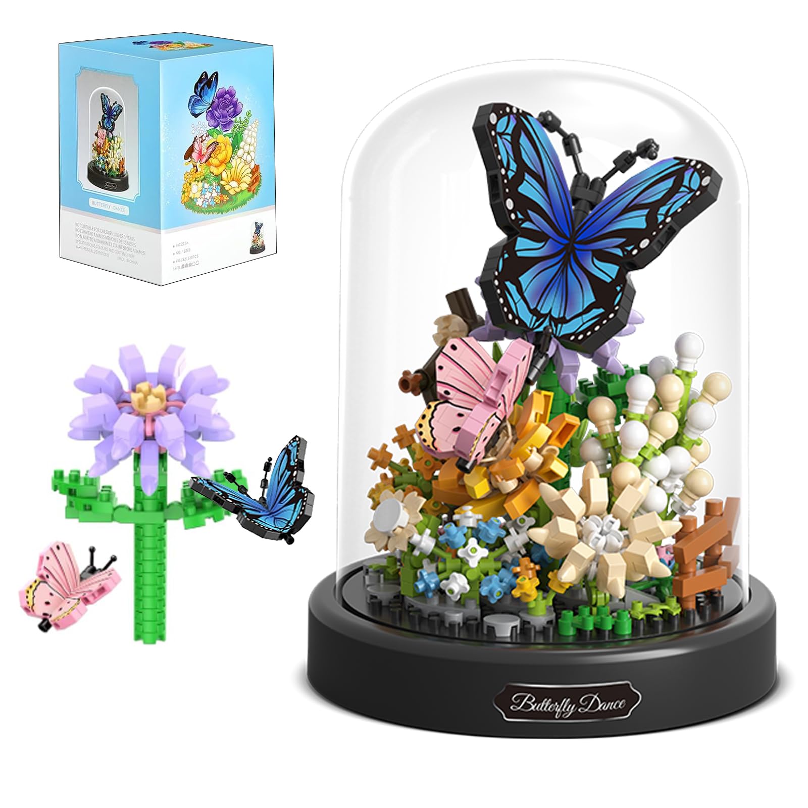 Photo 1 of PQKIE Flower Bouquet Building Kit, 530 PCS Animals Bouquet Botanical Collection Mini Building Block Toy with Dust Cover,Artificial Flowers Home Office Decor,Birthday Gift for Adults Kids Girls Ages 8+