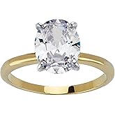 Palm Beach Jewelry PalmBeach Yellow Gold-plated Oval Cut Cubic Zirconia Solitaire Engagement Ring Sizes 6-10