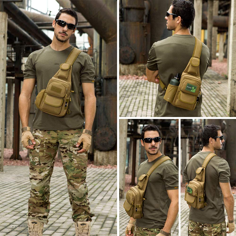 Marsupio Uomo Sportivo,Zaino Monospalla Sacchetto Militare Impermeabile  Casuale Portatile Borsetta per Trekking Campeggio Escursionismo Ciclismo  Viaggio,Grigio Borse a spalla urban-earth.co.uk