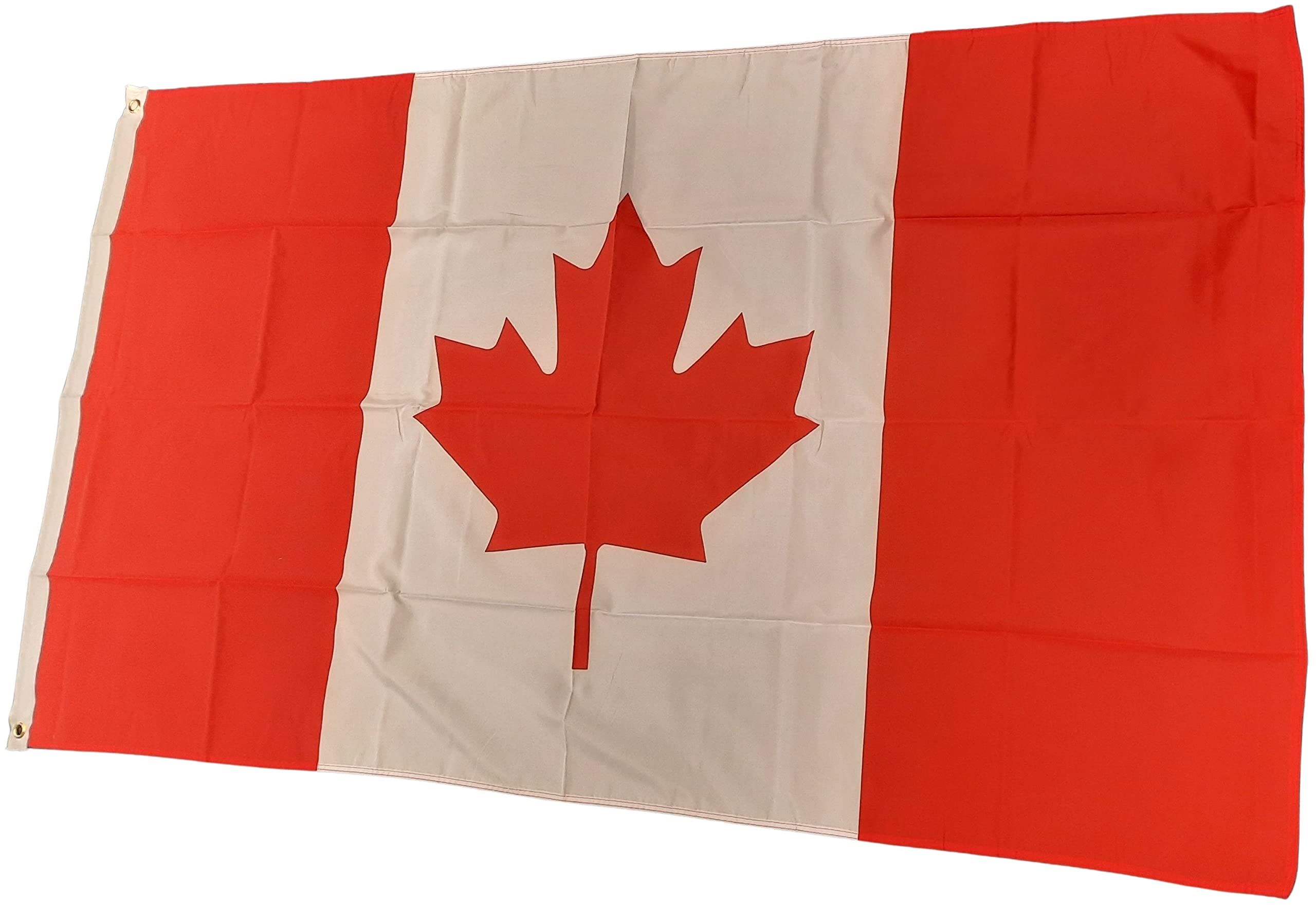 NWFlags Canada Flag 5ft x 3ft 75d Premium Polyester Suitable For Flagpoles | Strong Polyester 5x3 foot material large Canadian flag with 2 metal Eyelets