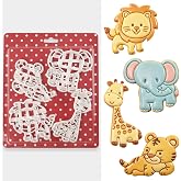 4Pcs Forest Animal Cookie Cutters Set for Kids Baking Supplies | Large Lion Giraffe Elephant Tiger Jungle Animals Biscuit Mol