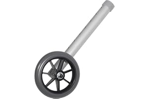 Drive Medical 10109 Rear Glide Walker Wheels with Brake, Gray