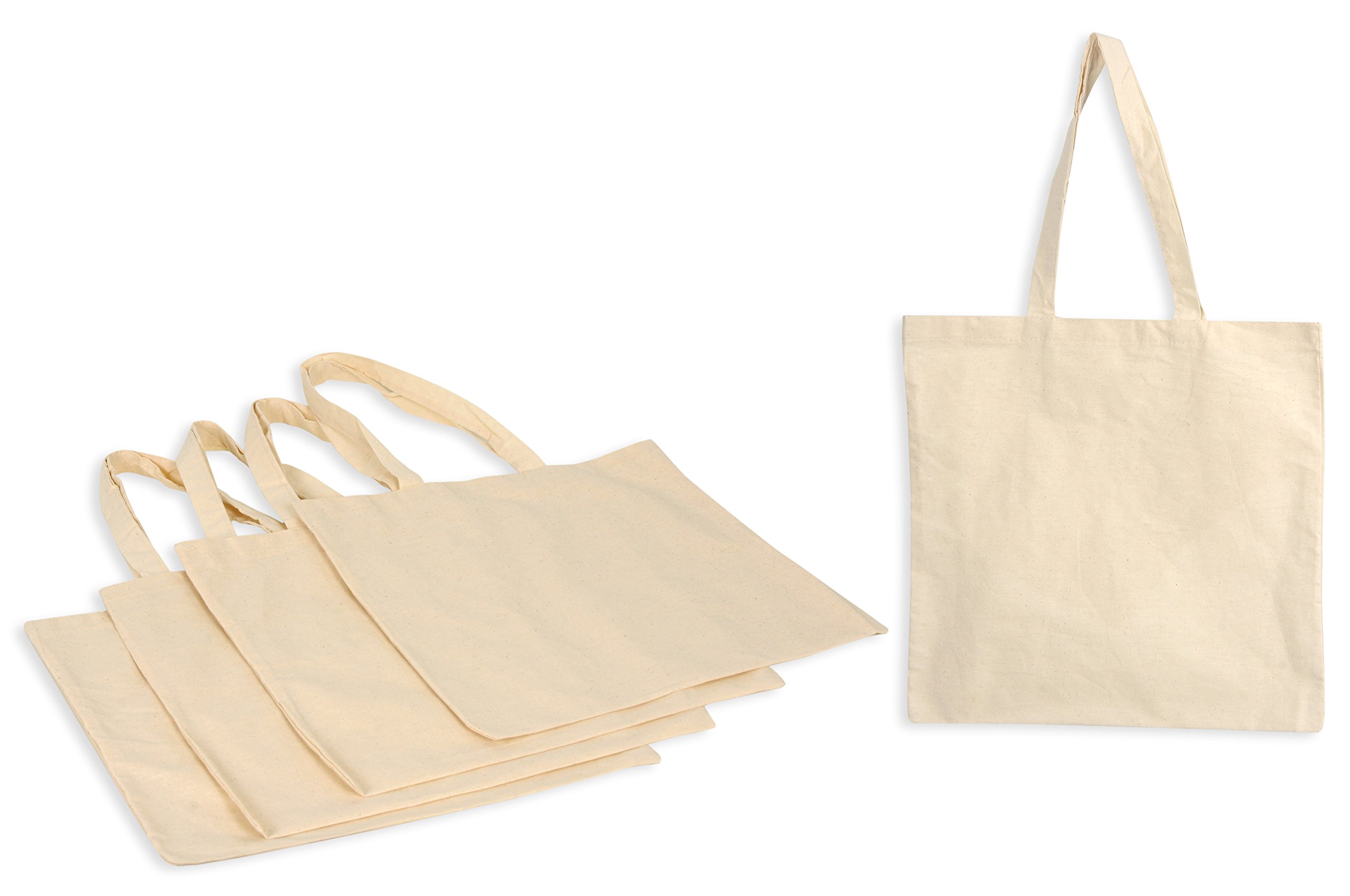 Canvas Bag 5 pack Durable Reusable Washable Grocery Tote Bag for