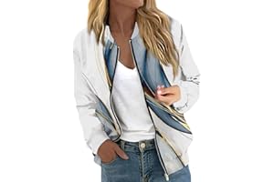 COTECRAM Bomber Jacket Women 2024 Causal Floral Zip Up Coats Long Sleeve Stand Collar Fall Jackets Lightweight Outerwear Tops