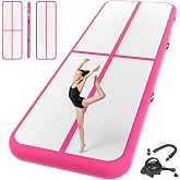 BCGA Inflatable Gymnastics Mat Air Tumble Track Tumbling Mats with Pump | 10ft/13ft/16ft/20ft Gymnastics Air Tumble Mat 4/8 inches Thick for Home/Training/Cheerleading/Yoga/Water Outdoor Indoor Gym