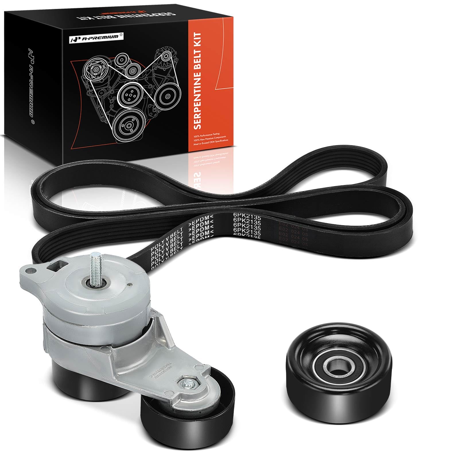 Photo 1 of A-Premium Engine Serpentine Belt Drive Kit with Tensioner & Idler Compatible with Honda Accord 03-10, Odyssey 05-10, Pilot 05-08, Ridgeline 06-11 & Acura MDX 03-13, TL 04-08, ZDX 10-12