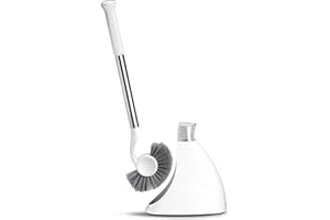 simplehuman Toilet Brush with Caddy, Stainless Steel, White