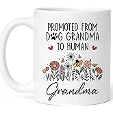 FUNITZ Promoted To Grandma Gift, Dog Grandmas To Human Grandma To Be Mug, New Grandmas Gifts From Daughter, Pregnancy Announcement Present, Mothers Day, Christmas Gifts