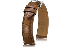 Getalia Italian leather Watch Band Tuscany Natural Vegetable-Tanned Full Grain Genuine Leather,18mm 19mm 20mm 21mm 22mm Quick Release Replacement Watch Straps for Men and Women Thick and Soft