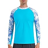 SEAOYOZO Men Long Sleeve Swim Shirts, UV Sun Protection Rash Guard, UPF 50+ Fishing Base Layer