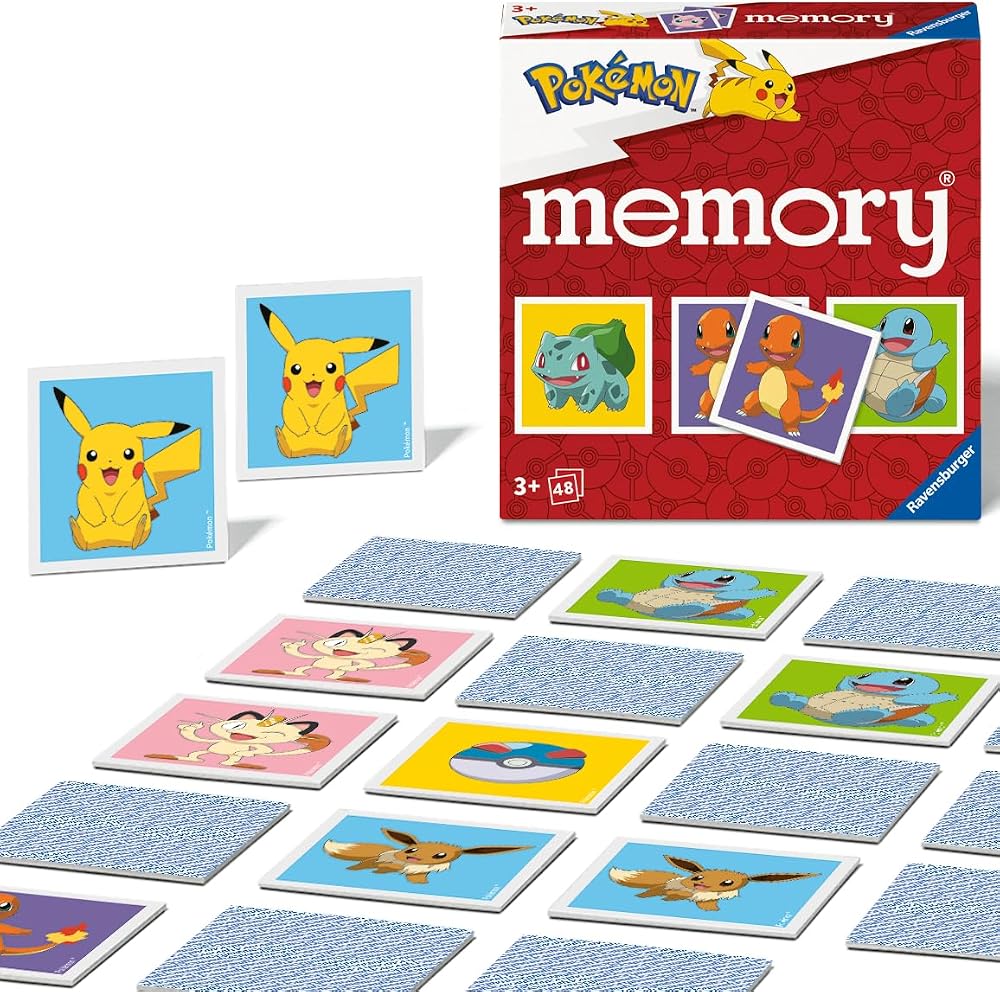 Ravensburger Pokemon Mini Memory Game 48 Cards 2-6 Players Ages 3+
