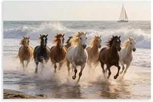 Seven Running Horses Painting Vastu Wall Art Poster 7 Lucky Horse Pictures 10 Canvas Poster Wall Art Decor Print Picture Pain