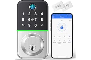 Keypad Deadbolt Smart Door Lock: WiseGear Smart Locks for Front Door - Waterproof Keyless Entry Door Lock - Electronic Fingerprint Door Lock with Code - Digital Smart Lock with APP Control