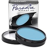 Mehron Makeup Paradise Makeup AQ Pro Size | Stage & Screen Performance, Face & Body Painting, Beauty, Cosplay, and Halloween | Water Activated Face Paint, Body Paint 1.4 oz (40 g) - Light Blue