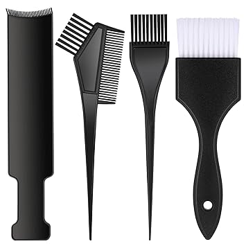 Amazon Com 4 Pieces Hair Dye Coloring Kit Hair Coloring Brush Hairdressing Tint Brush Comb And Highlighting Board For Home And Salon Use Beauty