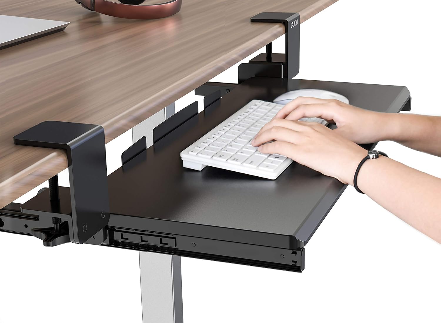 Clamp On Keyboard Tray Under Desk Storage - Ergonomic Desk Drawer Computer Keyboard Stand Under Desk Drawer - Under Desk Keyboard Tray Desk Extender - Office Keyboard Drawer Keyboard Stand for Desk: Computers & Accessories