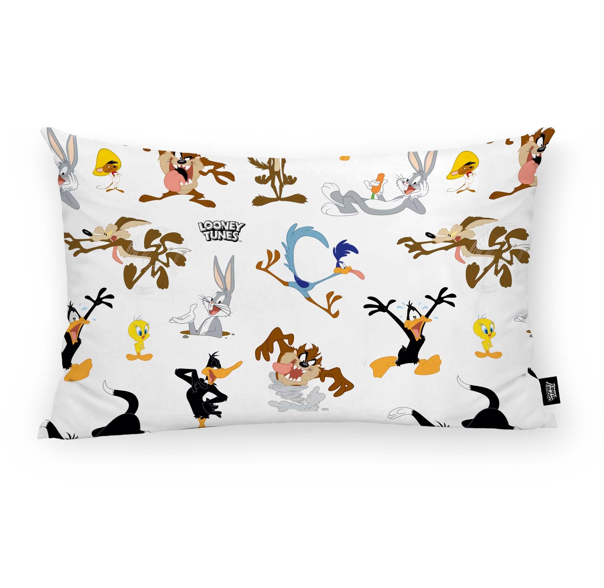 BELUM | Cushion Cover 100% Cotton 30x50cm Model Looney Characters C | Cushion Cover Looney Tunes | Cushion Cover Half Panama Fabric 100% Organic Cotton