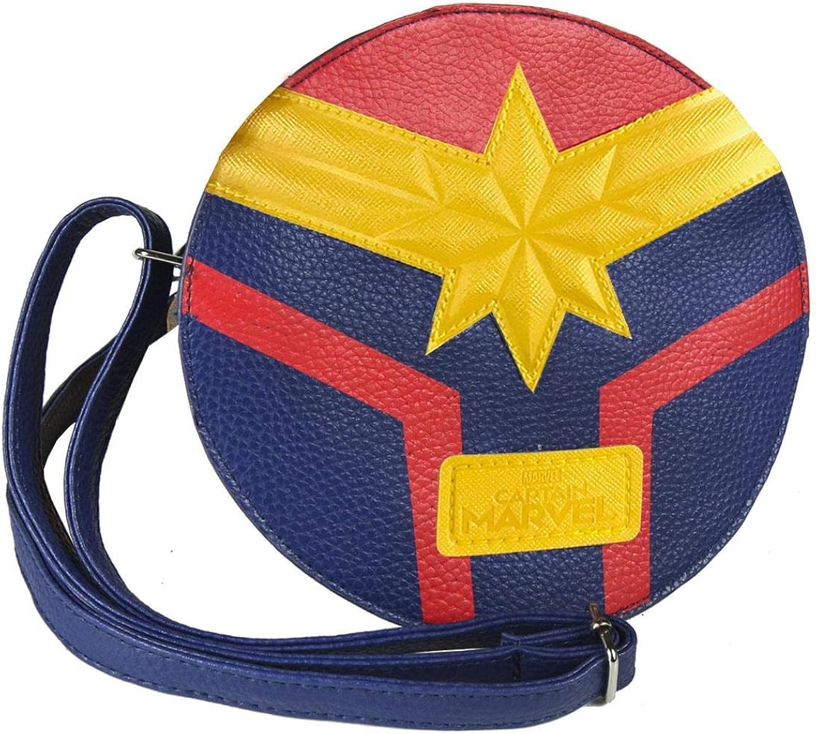 CERDA ARTESANIA Bolso Bandolera Captain Marvel Unisex Adults’ Messenger Bag, Blue (Azul), 5x18x18 Centimeters (W x H x L)
