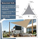 HEYOMART Sun Shade Sail 5x5x5mm Triangle Canopy UV 98% Water-Resistant Sand view 3