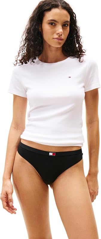 Women 5 Pack Thong White (Black/Black/Black/Black/Black) XL
