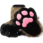 BNLIDES Cosplay Animal Cat Wolf Dog Fox Fursuit Feet Paw Claw Shoes Furry Boots Costume Accessories for Adult