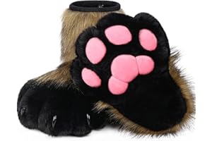 BNLIDES Cosplay Animal Cat Wolf Dog Fox Fursuit Feet Paw Claw Shoes Furry Boots Costume Accessories for Adult