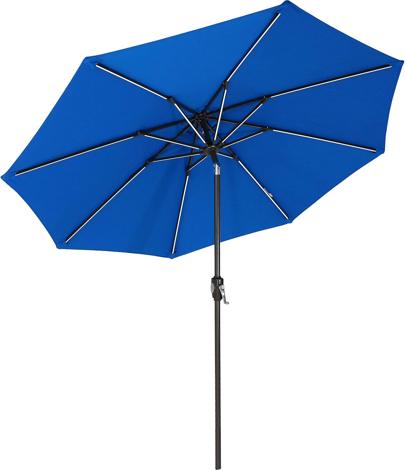Amazon Com Sunnydaze Sunbrella Patio Umbrella With Solar Lights 9 Foot Tilting Outdoor Market Umbrella For Pool Deck Garden Porch Or Yard Led Light Bars And Sunbrella Material Pacific