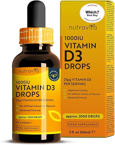Nutravita Vitamin D3 Drops 60ml 2000 Drops 1000IU per Drop