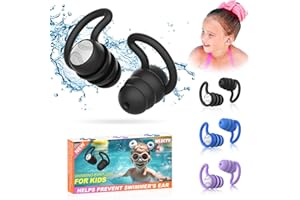 WLSCTY Swimming Earplugs for Kids Waterproof Ear Plugs - 3 Pairs Reusable Swimming Earplugs for Kids, Waterproof Earplugs for Swimmers Shower, Bathing, Surfing - Keep Ear Water Out Protector.