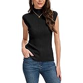 Breezy Lane Sleeveless Mock Neck Tops for Women Sweater Vest Mock Turtlenecks Knit Vests