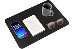 Klmnop 2 Pcs Nightstand Mat 1.8mm Thick, Double-Sided Use Waterproof Nightstand Leather Protector, 15.8" x 23.6" Bedside Table Cover–Protect Nightstands Coffee Tables Dresser Tables from Liquids Dirt