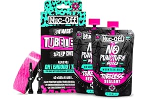 Muc-Off Ultimate Tubeless Setup Kit, DH/Trail/Enduro - Tubeless Conversion Kit for Bikes - Includes Tubeless Tire Sealant and