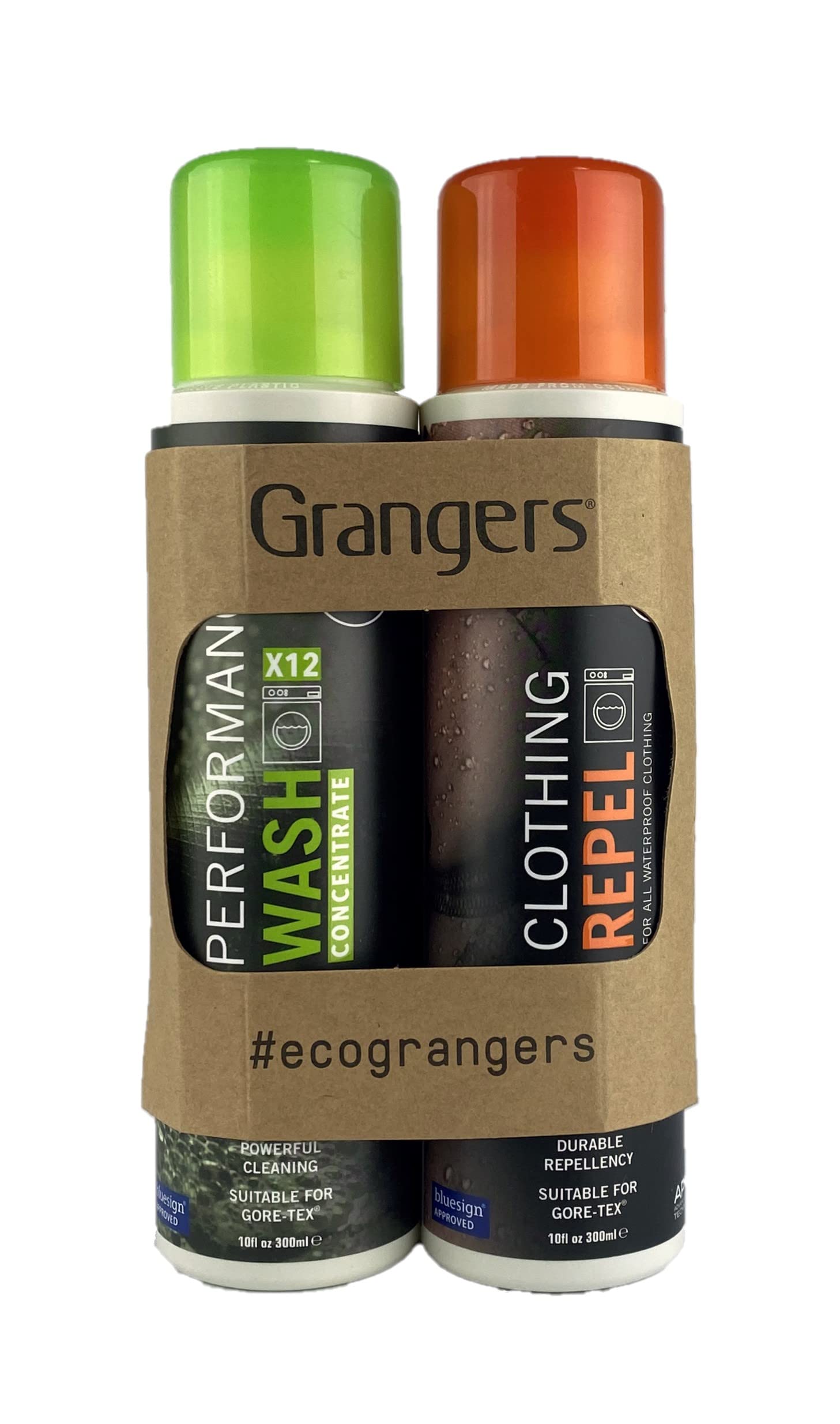 Grangers Eco Twin Pack – Performance Wash and Clothing Repel | 300ml/300ml | Cleans, Refreshes and Reproofs All Outdoor and Sports Clothing