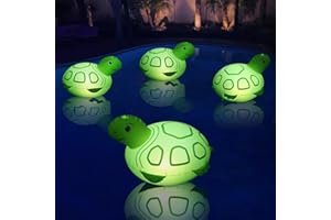 Goallim Solar Floating Pool Lights Turtle, Waterproof Solar Turtle Pool Lights That Float, Inflatable Light Up Floating Solar Powered Pool Lights for Pool, Backyard, Wedding, Party Decorations -1PCS
