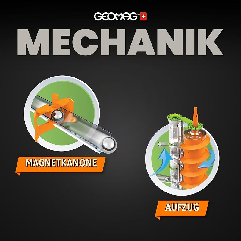 - Mechanics Gravity Elevator Circuit - Lern- und Kreativspiel für Kinder - Magnetische Bausteine, Schaltkreis mit Magnetbausteinen- Set mit 207 Teilen