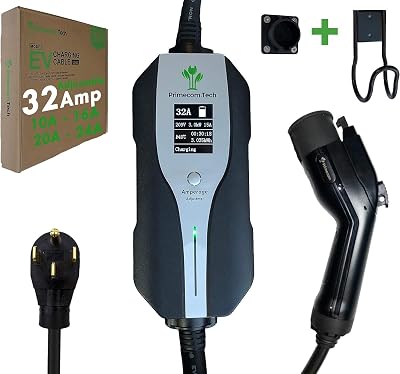 30 Feet Level 2 Primecom Electric Vehicle (EV) Charger (220/240V, 32Amp/40Amp) 32 and 40 Amp 6-50P. 10-50P & 14-50P (14-50P, 32 Amp)