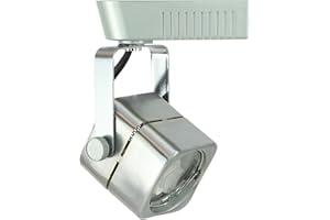 Direct-Lighting Brushed Steel MR16 Square Low Voltage Track Lighting Head 50012-BS