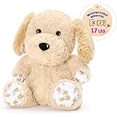 Ditucu Original Golden Retriever Microwavable Weighted Stuffed Animal Heated Dog Plush for Warmth Comfort Period Cramps Pain Plushies Toys Gifts for Kids Adults Light Brown 9 inch