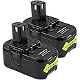 ARyee 2pcs 18V 5000mAh Batterry Lithium Ion Replacement Battery for Ryobi P102 P103 P104 P105 P107 P108 P109 BPL-1815 BPL-182