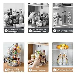 FIVOF Lazy Susan Round Plastic Clear Rotating