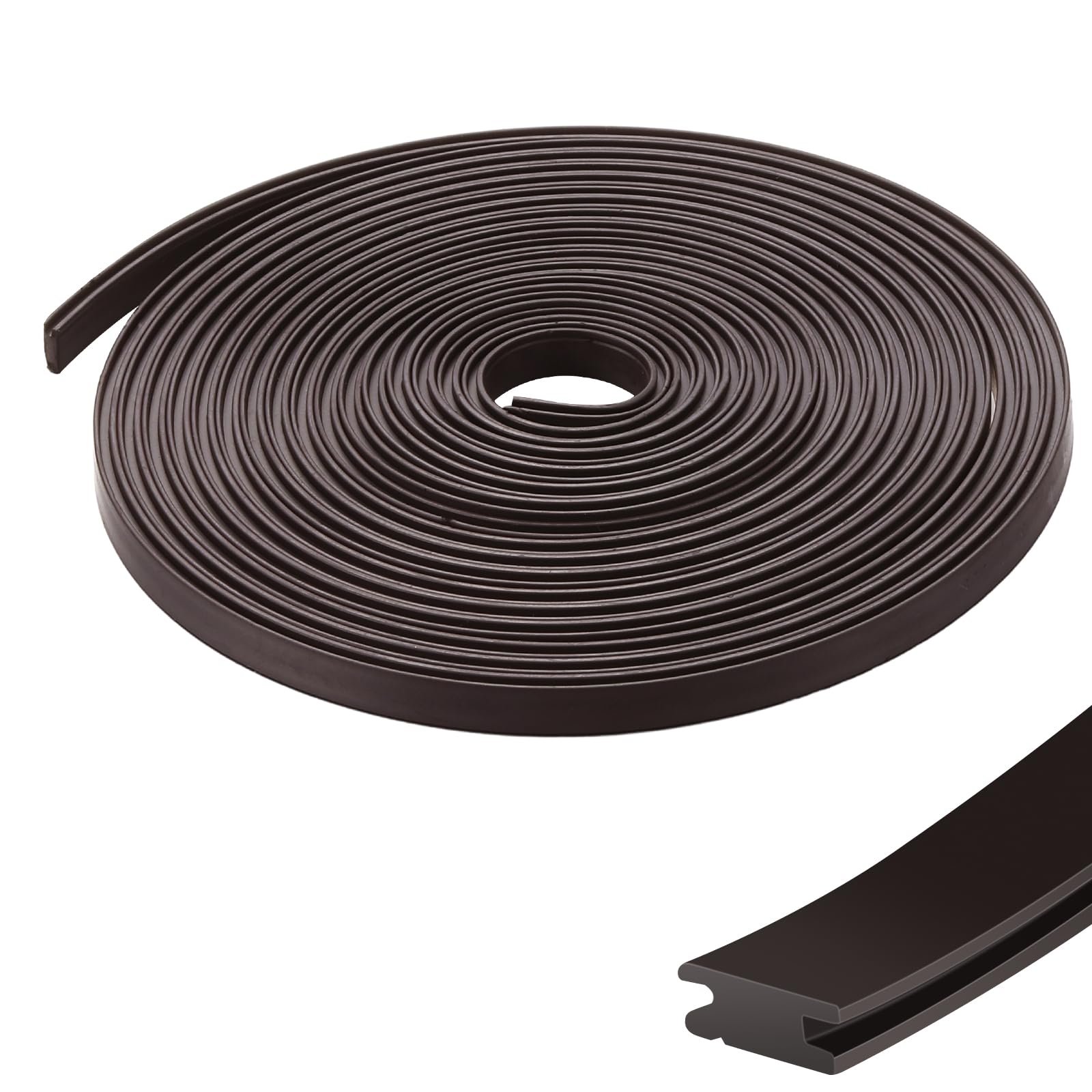 Photo 1 of Wonderjune 134 Inch Shower Door Magnetic Strip Replacement Flexible Magnetic Strip Insert for Framed Semi Framed Swinging Glass Shower Doors, Black(1 Roll)