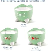 Catit PIXI Drinking Water Fountain for Cats Green Triple Action Filter LED view 5